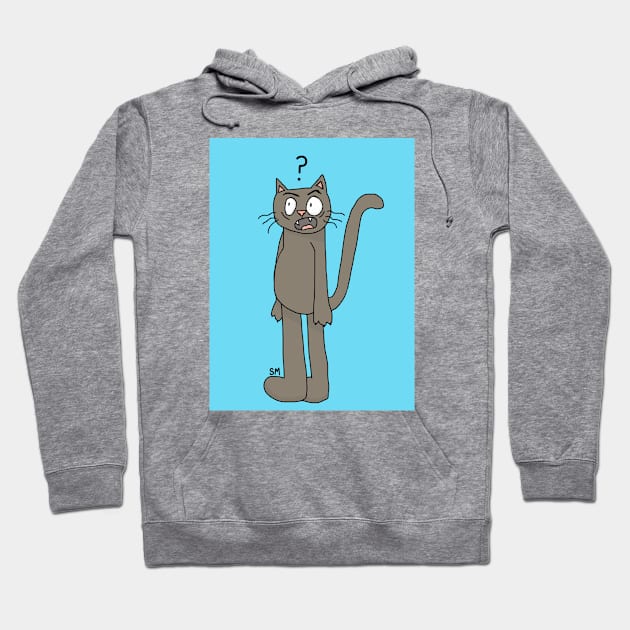 Confused Cat Design Hoodie by domtaz2015